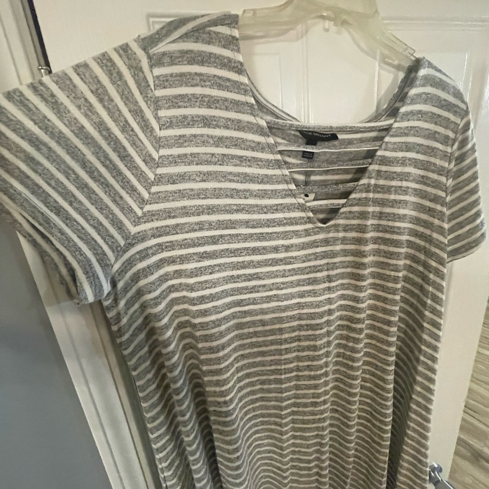 Striped Gray Women's Midi Dress